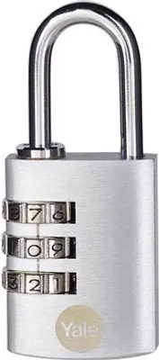 Obrázek produktu pro YALE Y151B/30/125/1 visací zámek 30 mm stříbrný kombinační zámek