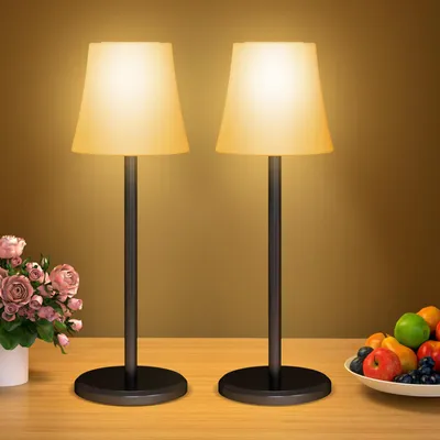 Produktbild von Suright 2 Stück Tischlampe Kabellos mit 3 Farbmodi und RGB Farben