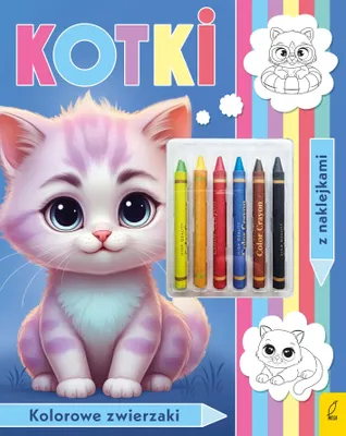 Produktbild von Malbuch mit Buntstiften. Bunte Tiere. Katzen