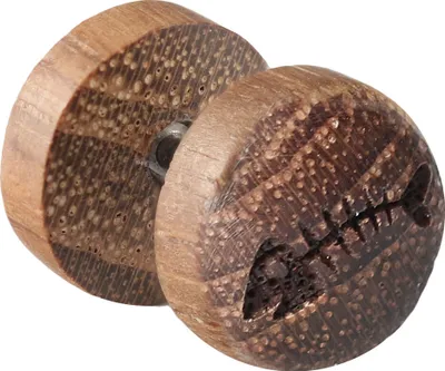 Produktbild von Fake Plug Ohrstecker Holz mit verschiedenen Motiven Größe - 8 mm Motiv - Fischgräte