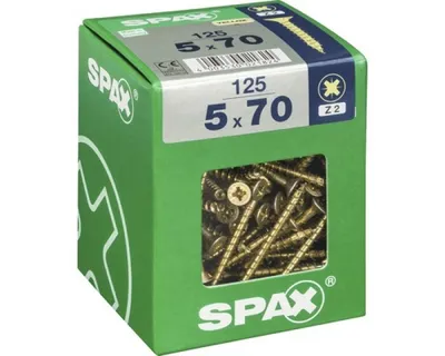 Obrázok produktu pre SPAX 4081020500708, Skrutka, Oceľ, Zinok, Drevo, plochá hlava, Krížový, Žltá