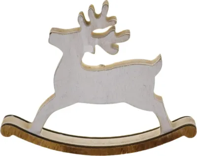 Image de Renne à bascule en bois 13x17 cm