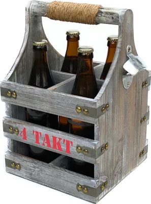 Immagine prodotto di DanDiBo Portabottiglie con apribottiglie Portabottiglie 4 bar 96034 Portabottiglie in legno 4 birre