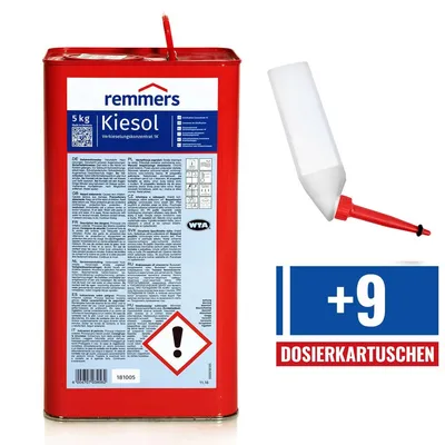 Produktbild von Set REMMERS KIESOL 5 KG Verkieselung Abdichtung + 9 Dosierkartuschen