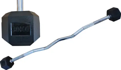 Obrázok produktu pre Dvojramenná šesťhranná činka HEX 30 kg EZ krivka pogumovaná