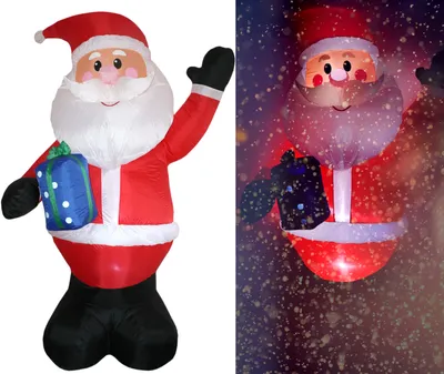 Produktbild von Tronje, aufblasbarer Riesen-Weihnachtsmann, 300cm XXL Garten Deko LED Beleuchtung