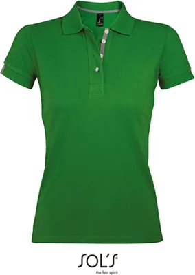 Produktbild von SOLs 00575 | Damen Polo Shirt Portland - Farbe: Bud Green/Grey (Solid) - Größe: XL