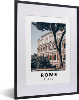 Produktbild von MuchoWow® Gerahmtes Poster Rom - Italien - Kolosseum 30x40 cm - Poster mit Schwarzem Bilderrahmen Wandposter Rahmen Foto Bilder - Wandposter Schlafzimmer