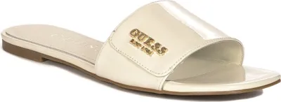 Produktbild von Guess Damen Flip-Flops aus Naturleder in Elfenbein mit 1 cm flachem Absatz