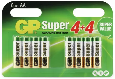 Produktbild von GP Batteries Super Alkaline AA, Einwegbatterie, AA, Alkali, 1,5 V, 8 Stück(e), Mehrfarbig