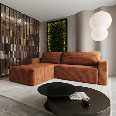 Produktbild von Masseno Ecksofa CALTI T mit Schlaffunktion L-Form, Sofa mit Bettkasten, Wohnzimmersofa, Couch, Soffa, Bettsofa, Couchgarnitur- Braun, TILIA 52