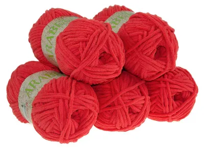 5 x 100g Kuschelstrickgarn ARABELA rot
