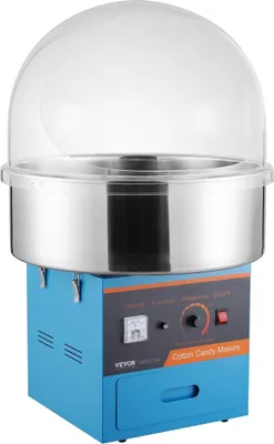 Image de Machine à barbe à papa électrique, 1000 W, avec couvercle, bol en acier inoxydable, cuillère à sucre, tiroir, idéale pour les anniversaires d'enfants à la maison, les fêtes de famille, bleue.