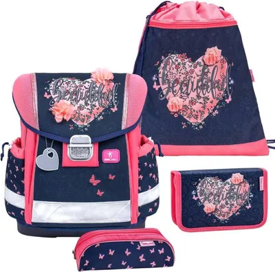 Produktbild von Belmil Classy ergonomisches Schulranzen-Set 4-teilig "Beautiful Flowers" mit Brustgurt