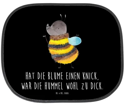 Produktbild von Mr. & Mrs. Panda fenster sonnenschutz auto Hummel flauschig - Schwarz - Geschenk, Hitzeschutz, Lustige Sprüche, Sonnenblende, Biene, Scheibenschutz, Natur, Blume