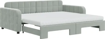 Immagine prodotto di Divano Letto Estraibile Materassi Grigio Chiaro 90x190 Velluto