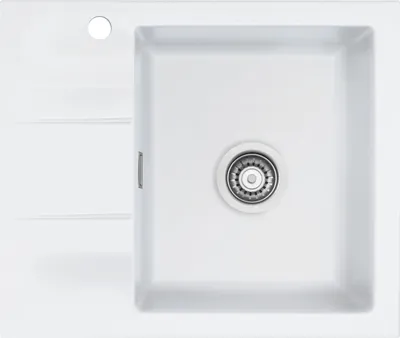 Produktbild von Systemceram KeraDomo Spüle GENEA 60 in POLAR mit Handbetätigung / Einbauspüle