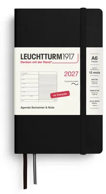Immagine prodotto di Calendario settimanale 2027 LEUCHTTURM1917, formato tascabile (A6), con taccuino a righe – per la pianificazione degli appuntamenti