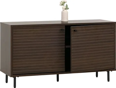 Produktbild von Šatní skříň komoda HWC-N78, šatní skříň komoda, skandinávský styl kov dřevo melamin MVG 53x94x35cm  tmavě hnědá