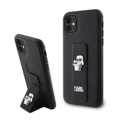 Image de Karl Lagerfeld Klhcn61Gsakcpk Iphone 11 / Xr 6.1 Czarny/Black Hardcase Gripstand Saffiano Karl&Choupette Pins