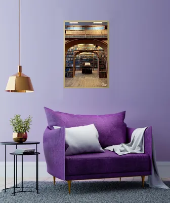 Produktbild von Buch Bibliothek Holz Foto Bild 40x60cm Kunst Fotografie Wand Deko Bücherei Regal
