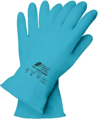 Immagine prodotto di 12x NITRAS SAFETY 3220-9 guanti unisex di protezione contro gli agenti chimici 3220 Yellow Cleaner giallo taglia 9, 1 paio