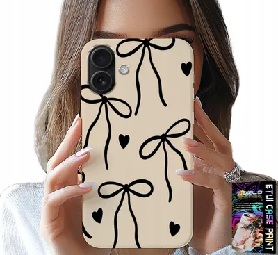Immagine prodotto di Custodia Per Iphone 16 Plus - Fiocco Beige Disegni Alla Moda