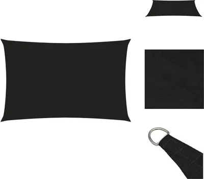 Produktbild von vidaXL Sonnensegel Oxford-Gewebe Rechteckig 2x5 m Schwarz - Sonnenschirme & Sonnenschutze