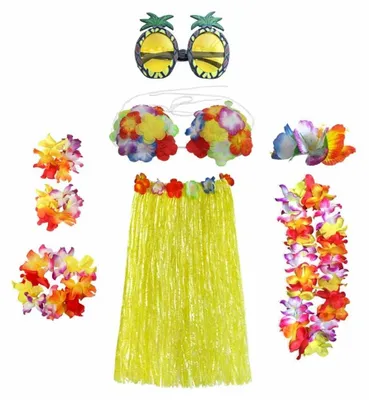 Produktbild von 8-teiliges Hula-Hoop-Set mit Blumen und Accessoires für Partys