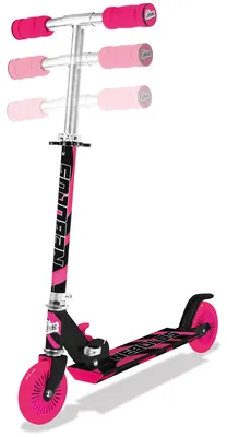 Image de Trottinette noire et rose pour enfants, au design sympa