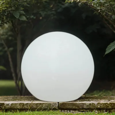 Produktbild von Solar Kugellampe LED + Farbwechsler RGBW Dimmer Fernbedienung Ø 50 cm Weiß IP65 Gartenleuchte Terrasse Kugelleuchte Garten Lampe