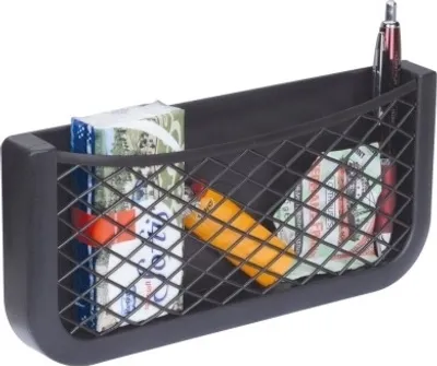 Produktbild von Universal Auto Ablagenetz 25cm - Netz Tasche zum Verstauen und Sortieren im Fahrerraum - Schwarzes Ablagefach aus robustem Kunststoff zum Aufbewahren