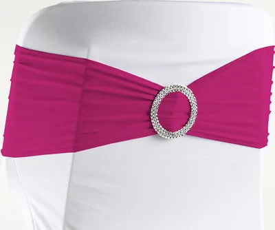 Produktbild von Stuhlschleifen Stretch, Fuchsia - elastische Schleifenbänder mit Schnalle
