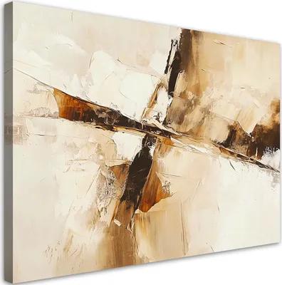 Immagine prodotto di Quadro su tela Beige e marrone Astrazione moderna 100x70 Feeby Beige quadro per la parete pronto da appendere