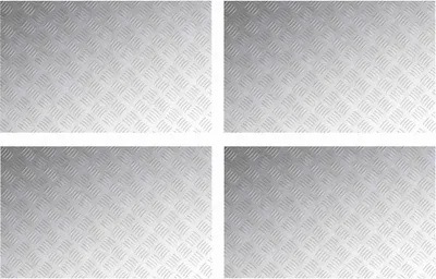 Image de vidaXL Escalier Marche d'angle droit 4 pcs Argent 80 x 50 cm Aluminium
