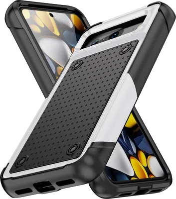 Produktbild von Für Google Pixel 8 Hülle Militärqualität Stoßfest Hybrid 2 in 1 Hart PC Weich TPU Handyhülle Weiß Schwarz