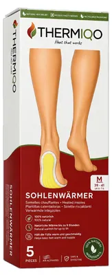 Produktbild von Thermiqo Sohlenwärmer – 5 Paar – Größe M – Bis zu 9 Stunden warme Füße – Extra warme, luftaktivierte Fußwärmer für Schuhe, Wandern, Wintersport & Outdoor-Arbeit – für Schuhe & Skischuhe