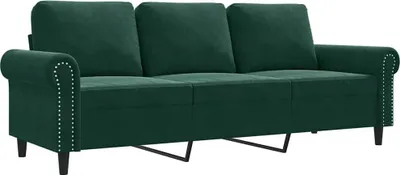 Produktbild von vidaXL 3-Sitzer-Sofa Dunkelgrün 180 cm Samt