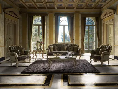 Produktbild von Sitzgarnitur 3+2+1 Sitzer Möbel Polster Textil Italienische Chesterfield Design