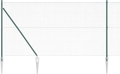 Image de vidaXL Clôture en fil de fer soudé avec pointes, en acier et PVC vert, en treillis