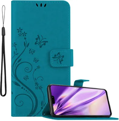 Obrázek produktu pro Cadorabo Pouzdro pro Honor 8X Blue Ochranný kryt Mobilní kryt Pouzdro Květiny Květina