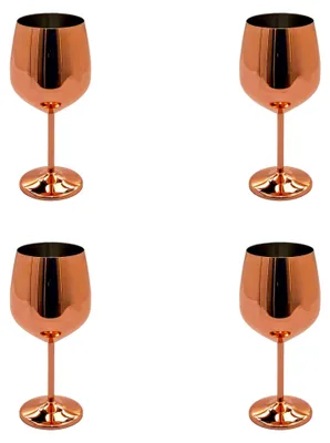 Produktbild von 4 Stück Trinkkelch Becher aus gehämmertem Kupfer für Cocktails
