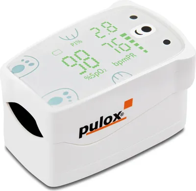 Produktbild von Pulox - PO-235 - Finger-Pulsoximeter für Kinder mit Alarm - Weiß