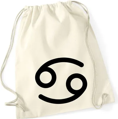 Produktbild von Huuraa Turnbeutel Krebs Sternzeichen Zeichen 12 Liter Natural Baumwolle Rucksack Geschenkidee