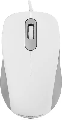 Produktbild von MODECOM MC-M10S Optische Maus, Weiß, Kabelgebunden, Silent Click, 1000 DPI, für Rechts- und Linkshänder, USB-Kabel 1,5 m, passend für Laptop und PC