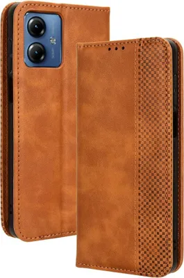 Produktbild von Motorola Moto G14 Hülle - Coverup Vintage Style Klapphülle - Braun