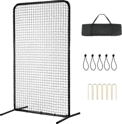 Produktbild von I-Typ Schlägerkäfig 1220 x 910 x 2130 mm - Baseball & Softball Sicherheitsnetz - Tragbarer Schlagschutz mit Tragetasche & Bodenpfählen - Outdoor Baseball Pitching Netz - Schwarz