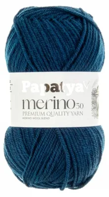 Papatya Merino50 Winterwolle 100g Strickgarn 50% Wolle Oeko-Tex Häkelgarn Nachtblau