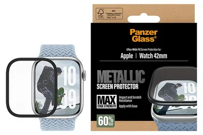 Immagine prodotto di PanzerGlass ® Pellicola protettiva metallica Apple Watch Series 11 | 10 | 42mm, Apple, Apple - Watch Series 10 42mm, Apple - Watch Series 11 42mm, Applicazione a secco, Resistente ai graffi, Resistente agli urti, Trasparente, 1 pezzo(i)