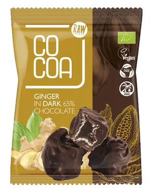 Obrázok produktu pre Kandidovaný Zázvor V Horkej Čokoláde 65%70G - Kakaové